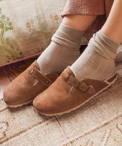 Jones Bootmaker Tan Brown Libby Suede Clogs