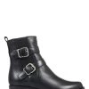 Jones Bootmaker Womens Black Camelia Leather Buckle Boots