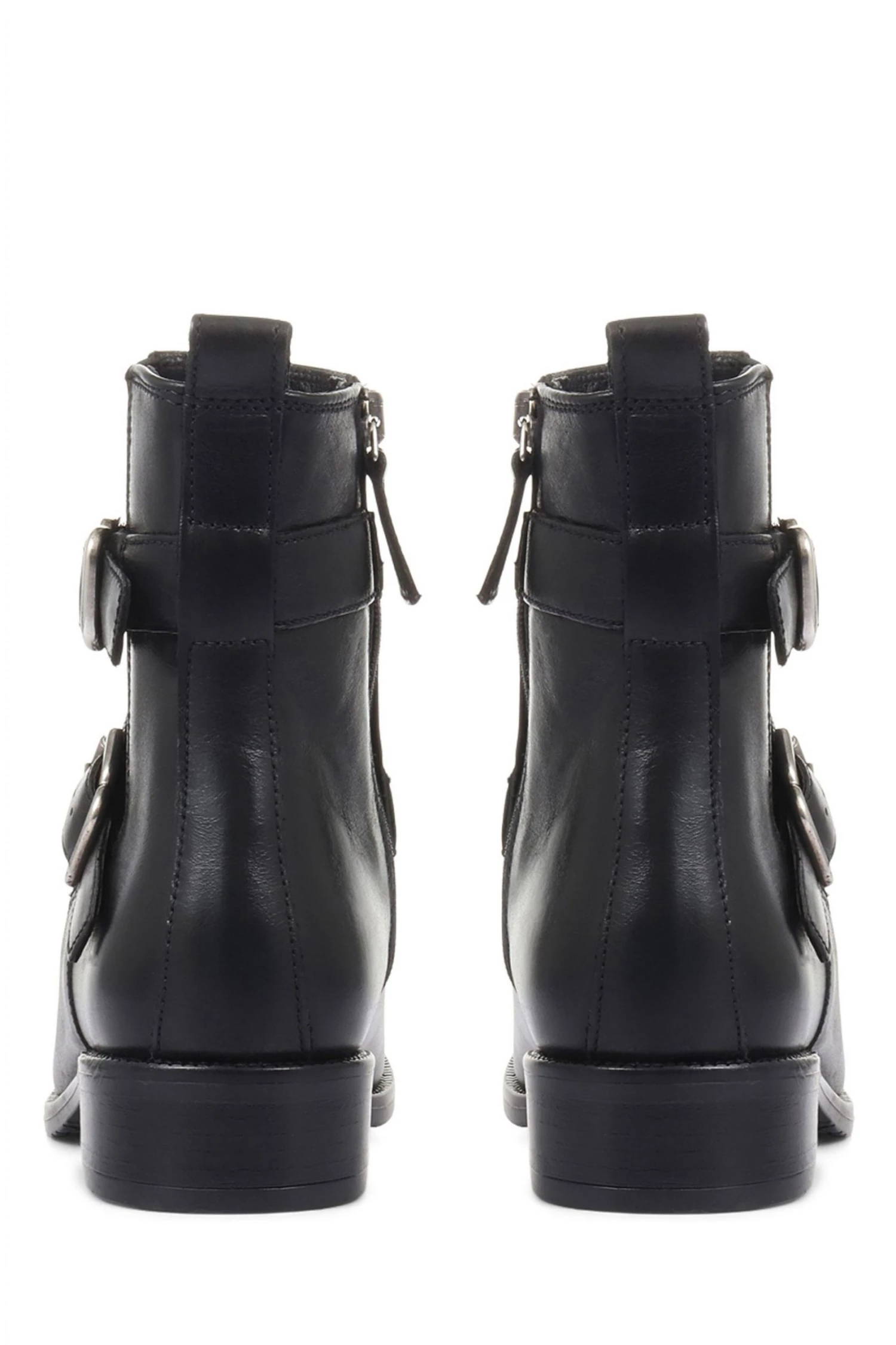 Jones Bootmaker Womens Black Camelia Leather Buckle Boots 3 Jones Bootmaker Womens Black Camelia Leather Buckle Boots - Image 3