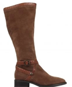 Jones Bootmaker Brown Leather Flat Pointed Ladies Riding Boots