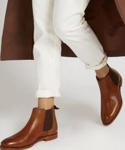 Jones Bootmaker Womens Brown Khloe Goodyear Welted Leather Ladies Chelsea Boots