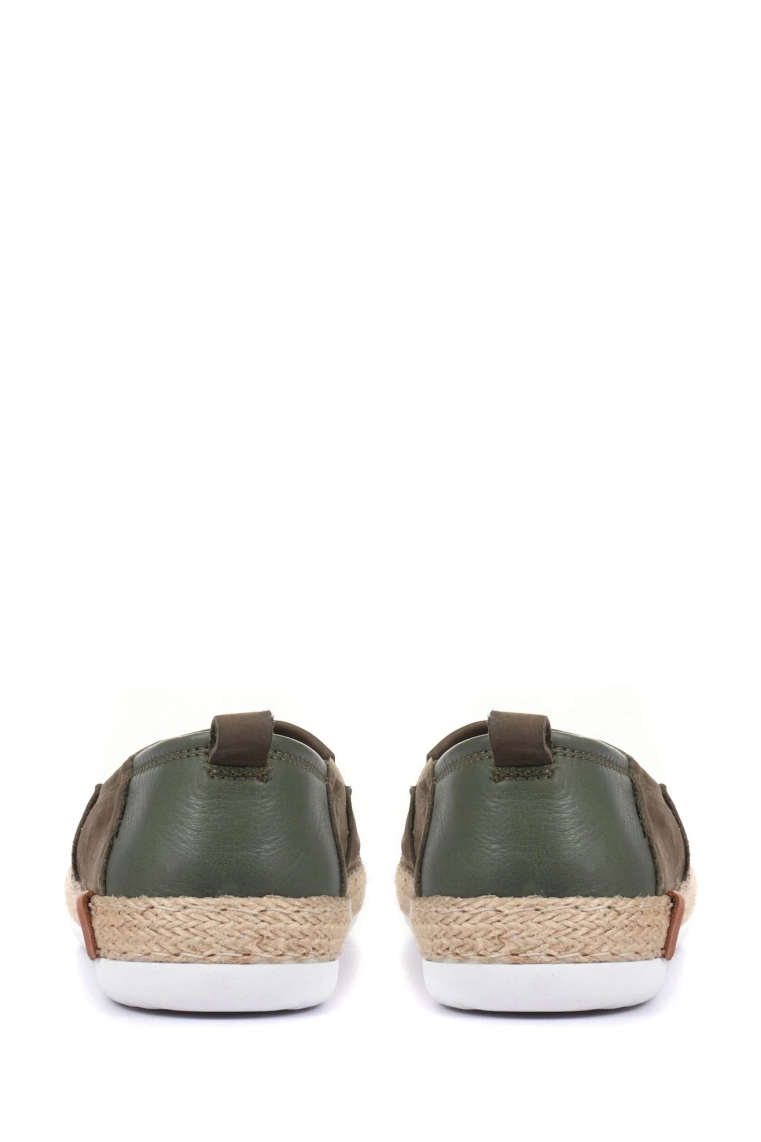 Jones Bootmaker Green Milan Leather Ladies Espadrilles 4 Jones Bootmaker Green Milan Leather Ladies Espadrilles - Image 4