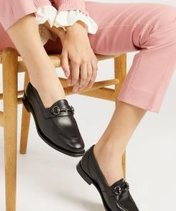 Jones Bootmaker Black Hummingbird Goodyear Welted Ladies Leather Loafers