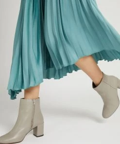 Jones Bootmaker Green Mink Neptune Leather Ladies Heeled Ankle Boots