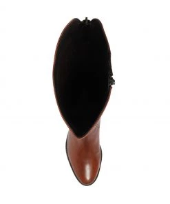 Jones Bootmaker Brown Wide Fit Leather Ladies Knee Boots -Jones Bootmaker Sales unnamed file 1403 scaled