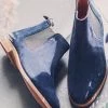 Jones Bootmaker Blue Primrose Goodyear Welted Suede Ladies Chelsea Boots