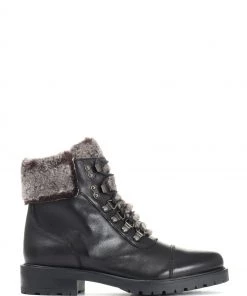 Jones Bootmaker Black Leather Lace-Up Ladies Hiker Boots