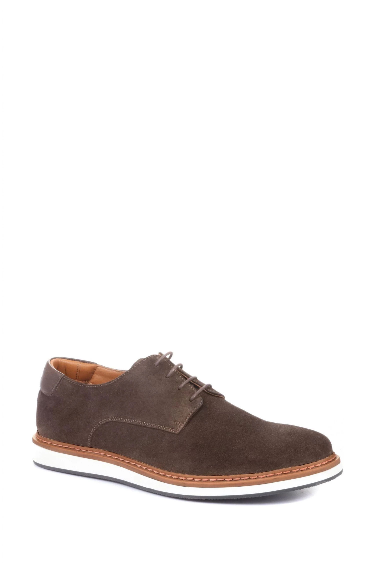 Jones Bootmaker Mens Brown Lowen Leather Suede Casual Lace-Up Shoes 2 Jones Bootmaker Mens Brown Lowen Leather Suede Casual Lace-Up Shoes - Image 2