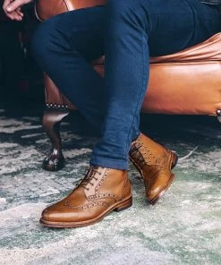 Jones Bootmaker Tan Wing-Tip Brogue Men's Ankle Boots 12 Jones Bootmaker Tan Wing-Tip Brogue Men's Ankle Boots -Jones Bootmaker Sales unnamed file 1522 scaled