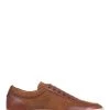 Jones Bootmaker Mens Tan Brown Sterling Leather Lace Up Trainers