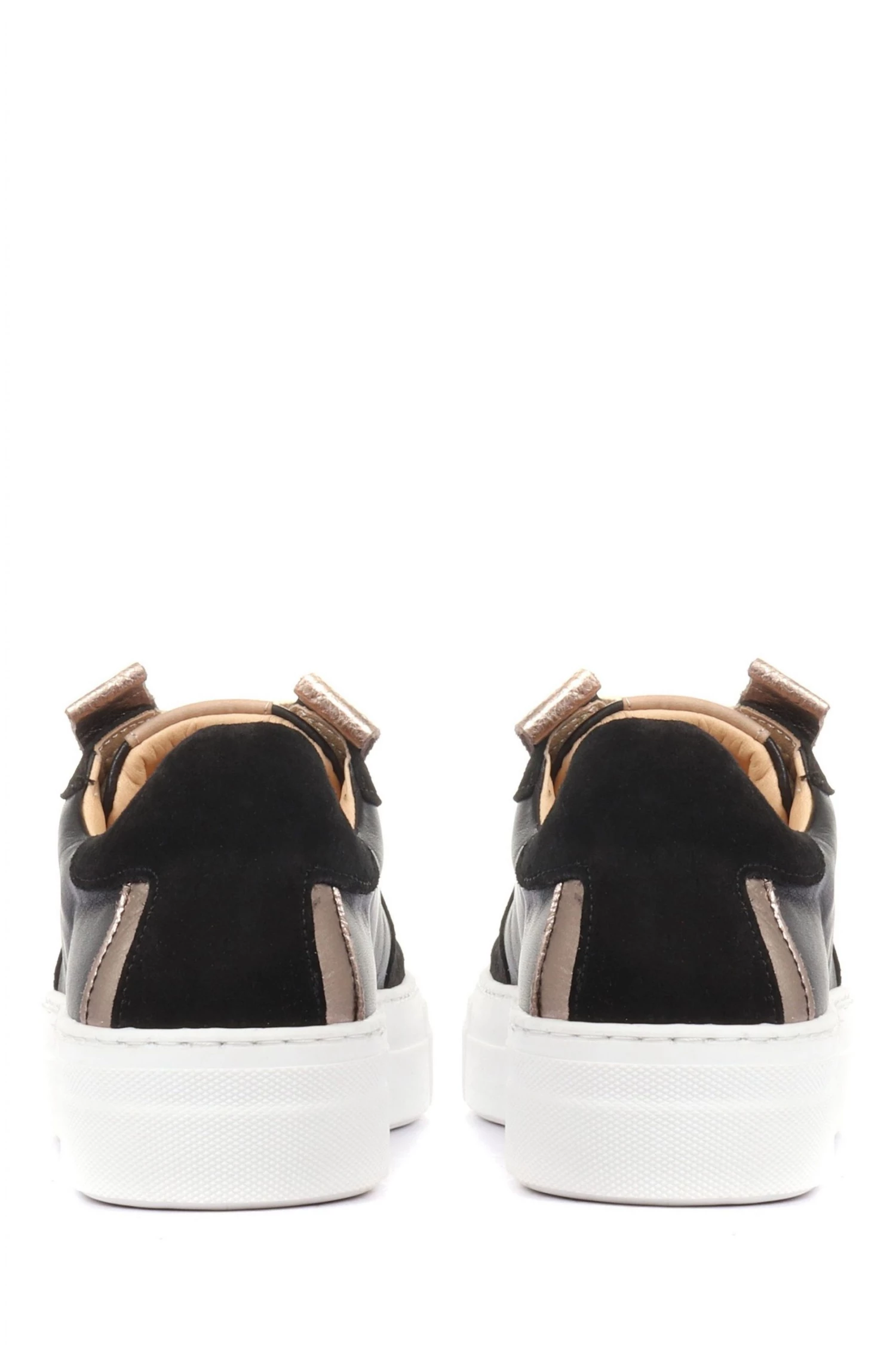 Jones Bootmaker Women's Black Ashlynn Leather Lace-Up Trainers 3 Jones Bootmaker Women's Black Ashlynn Leather Lace-Up Trainers - Image 3