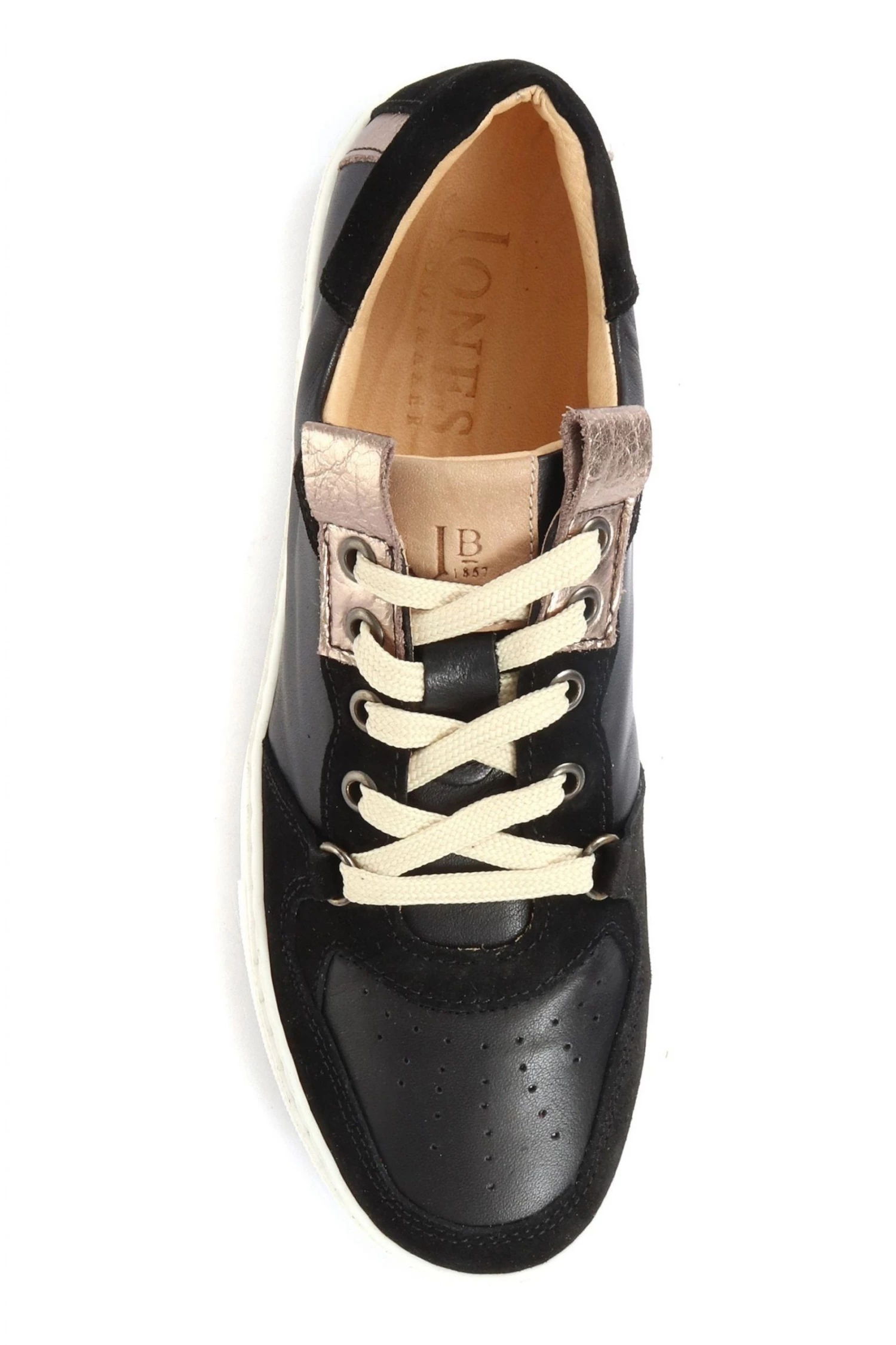 Jones Bootmaker Women's Black Ashlynn Leather Lace-Up Trainers 4 Jones Bootmaker Women's Black Ashlynn Leather Lace-Up Trainers - Image 4