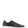 Jones Bootmaker Grenwich Black Platform Leather Trainers