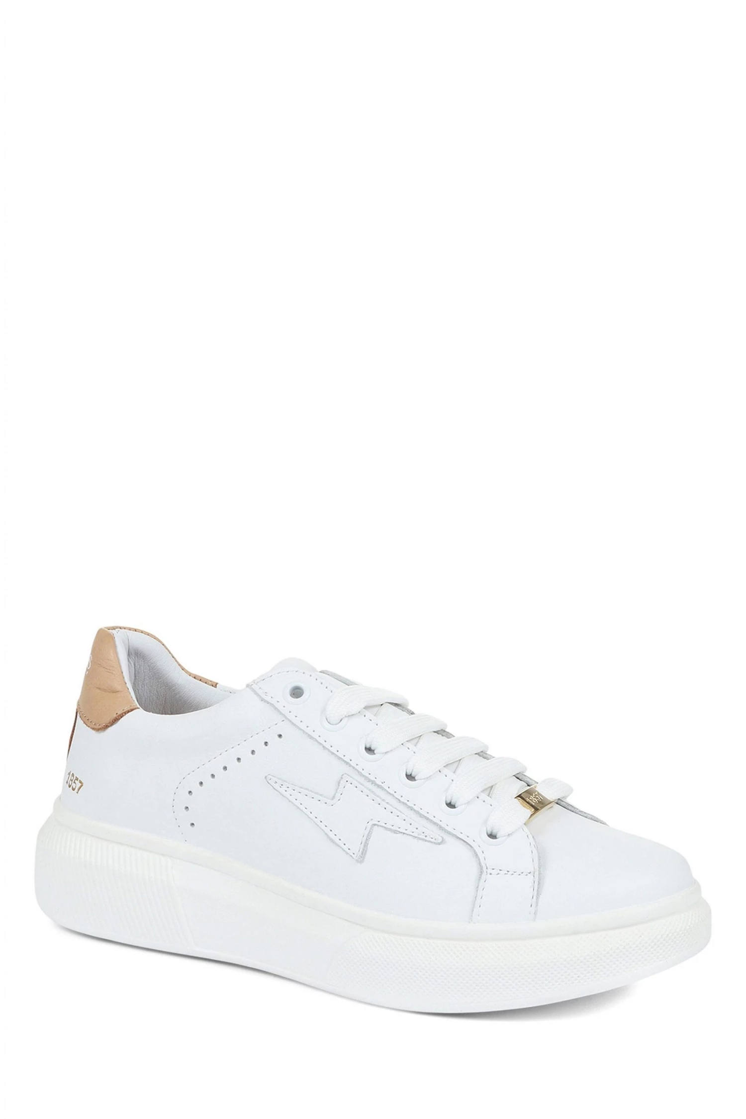 Jones Bootmaker Womens White Enrica Leather Platform Trainers 3 Jones Bootmaker Womens White Enrica Leather Platform Trainers - Image 3