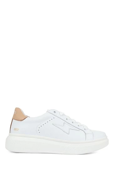 Jones Bootmaker Womens White Enrica Leather Platform Trainers 6 Jones Bootmaker Womens White Enrica Leather Platform Trainers - Image 6