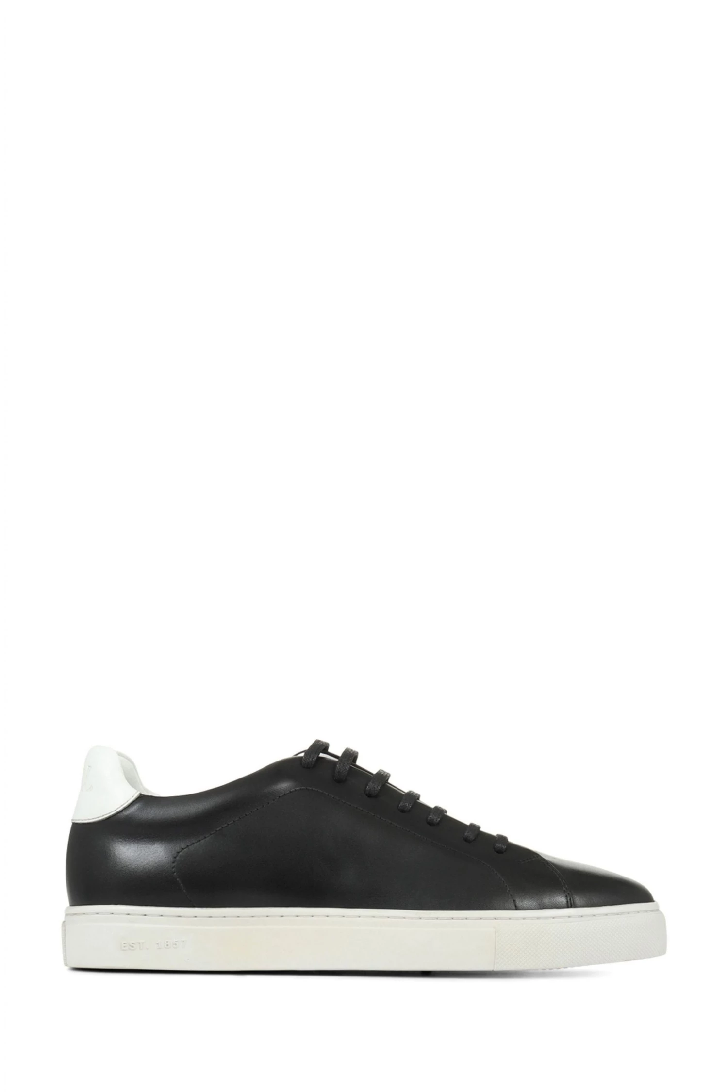 Jones Bootmaker Black Singapore Leather Lace-Up Trainers 1 Jones Bootmaker Black Singapore Leather Lace-Up Trainers