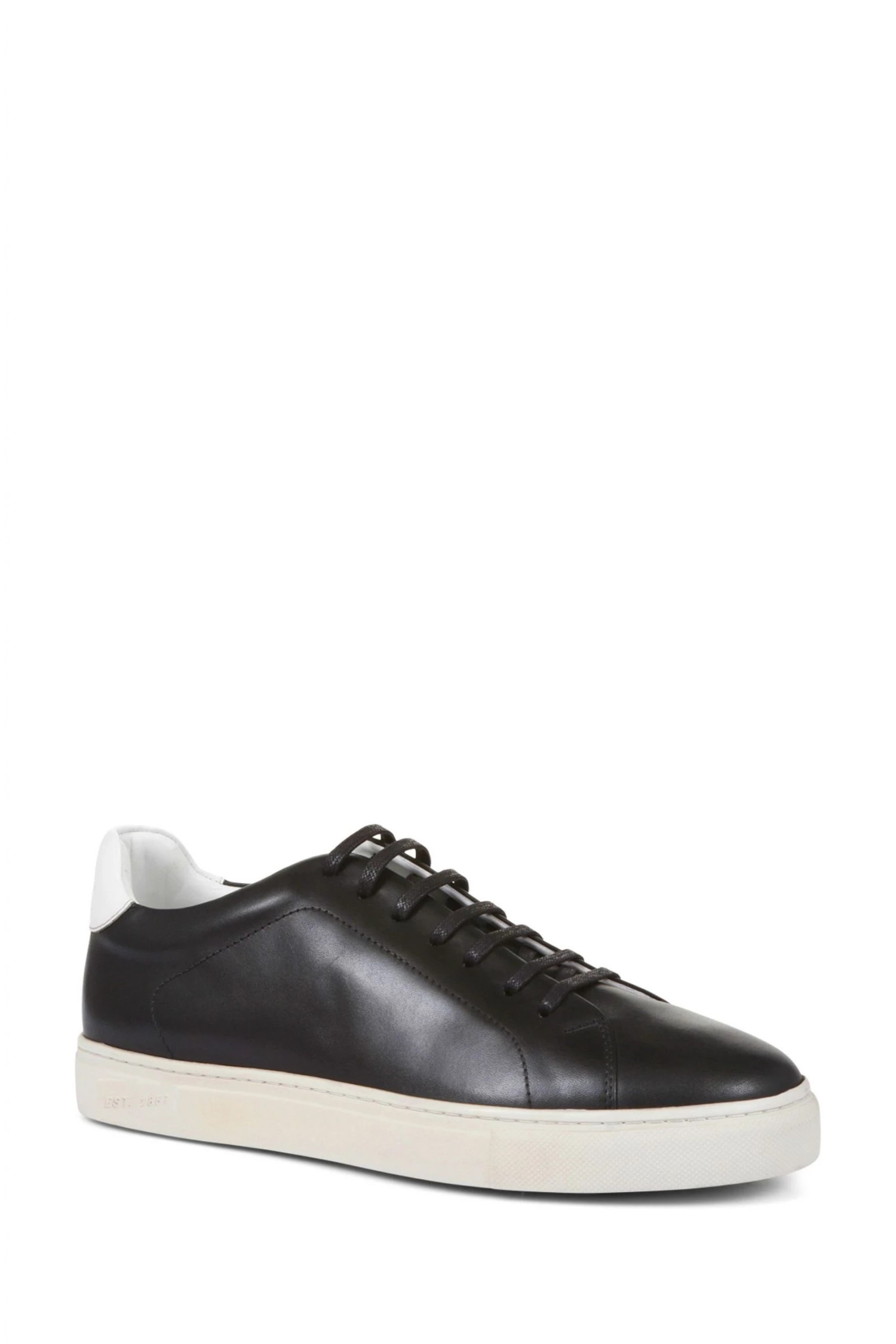 Jones Bootmaker Black Singapore Leather Lace-Up Trainers 2 Jones Bootmaker Black Singapore Leather Lace-Up Trainers - Image 2