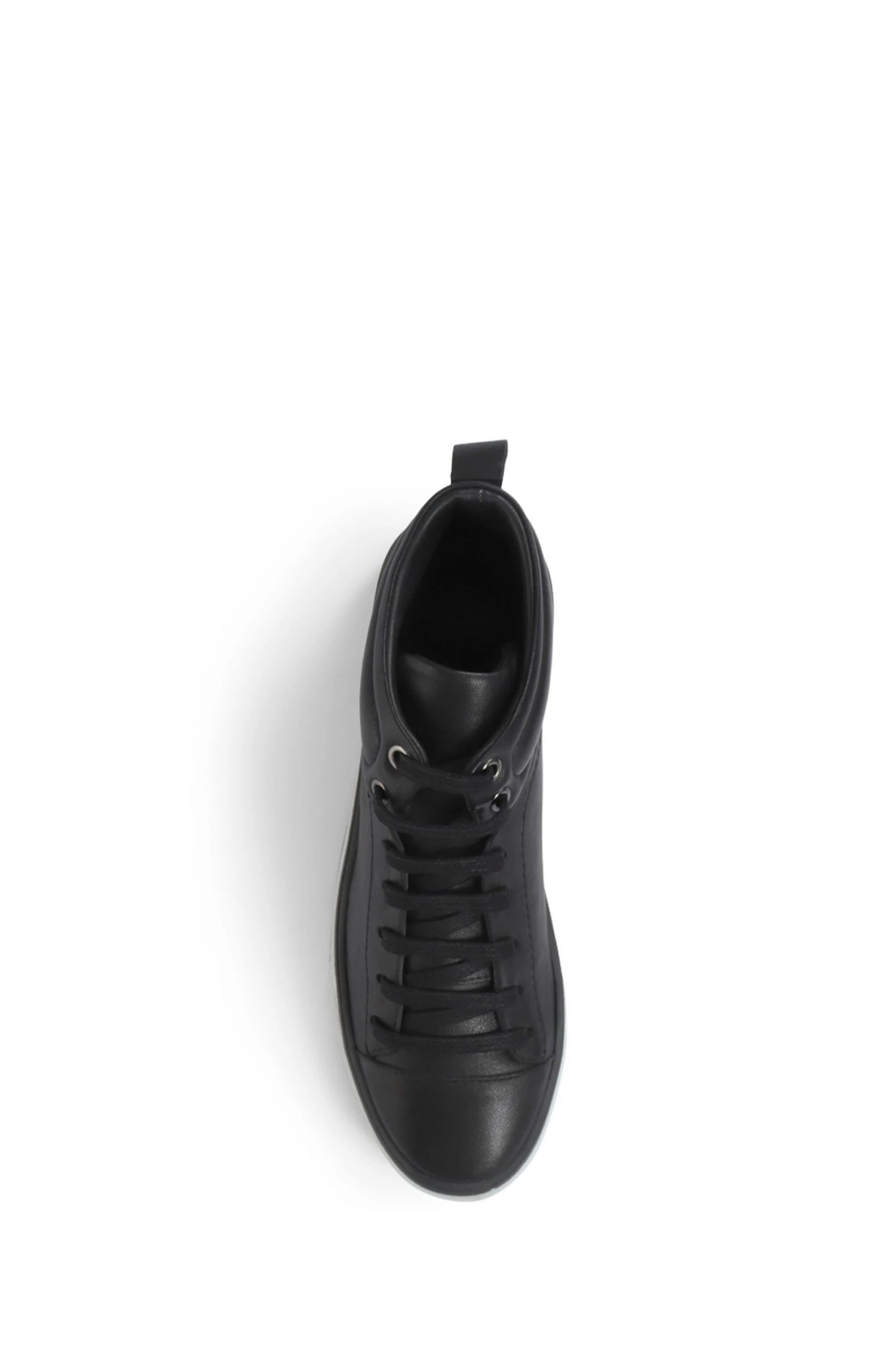 Jones Bootmaker Black Brompton Leather Ladies High Top Trainers 4 Jones Bootmaker Black Brompton Leather Ladies High Top Trainers - Image 4