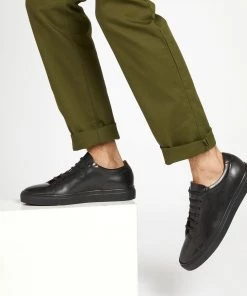 Jones Bootmaker Black Sutton Leather Trainers