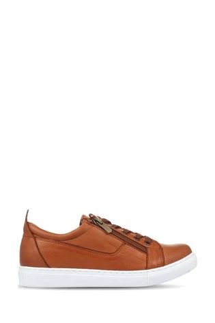 Jones Bootmaker Tan Mila Lace-Up Leather Trainers 6 Jones Bootmaker Tan Mila Lace-Up Leather Trainers - Image 6