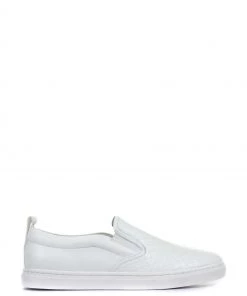 Jones Bootmaker White Saoirse Ladies Leather Slip On Trainers
