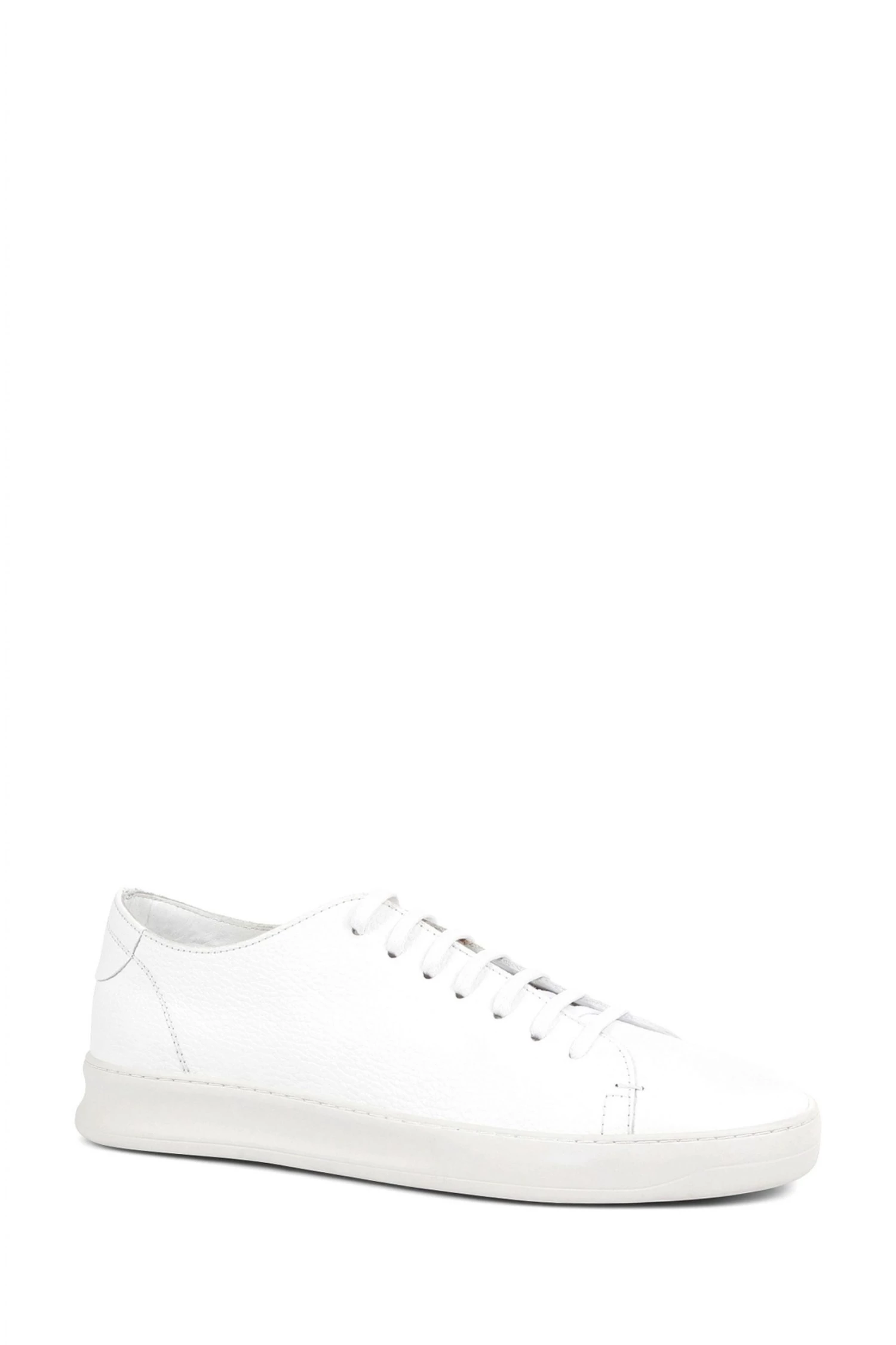 Jones Bootmaker White Slater Leather Lace-Up Trainers 2 Jones Bootmaker White Slater Leather Lace-Up Trainers - Image 2
