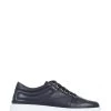 Jones Bootmaker Navy Blue Alani Leather Platform Trainers