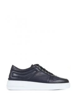 Jones Bootmaker Navy Blue Alani Leather Platform Trainers -Jones Bootmaker Sales unnamed file 1840