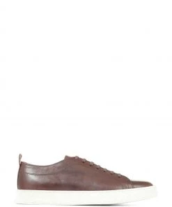 Jones Bootmaker Brown Southfields Lace-Up Leather Trainers