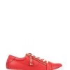 Jones Bootmaker Red Padova Leather Lace-Up Trainers