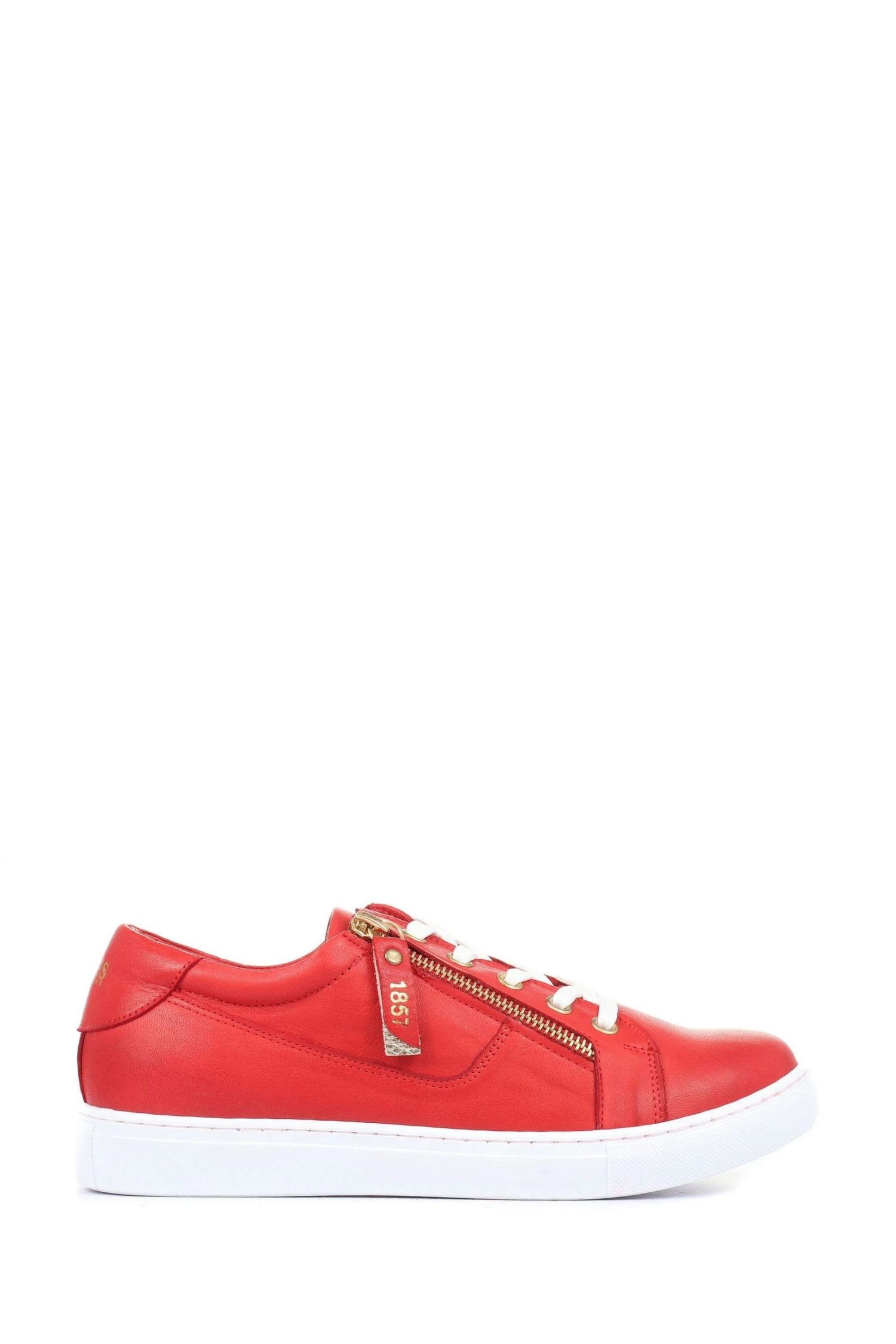 Jones Bootmaker Red Padova Leather Lace-Up Trainers 1 Jones Bootmaker Red Padova Leather Lace-Up Trainers