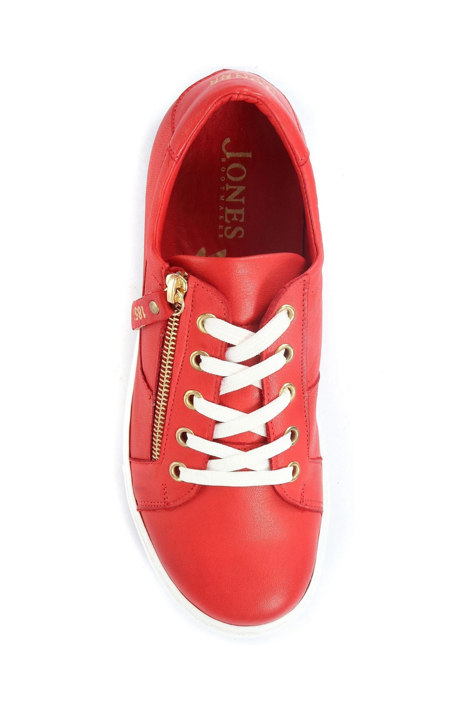 Jones Bootmaker Red Padova Leather Lace-Up Trainers 4 Jones Bootmaker Red Padova Leather Lace-Up Trainers - Image 4