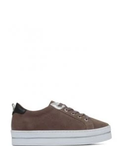Jones Bootmaker Grey Alisha Leather Lace-Up Trainers -Jones Bootmaker Sales unnamed file 1894