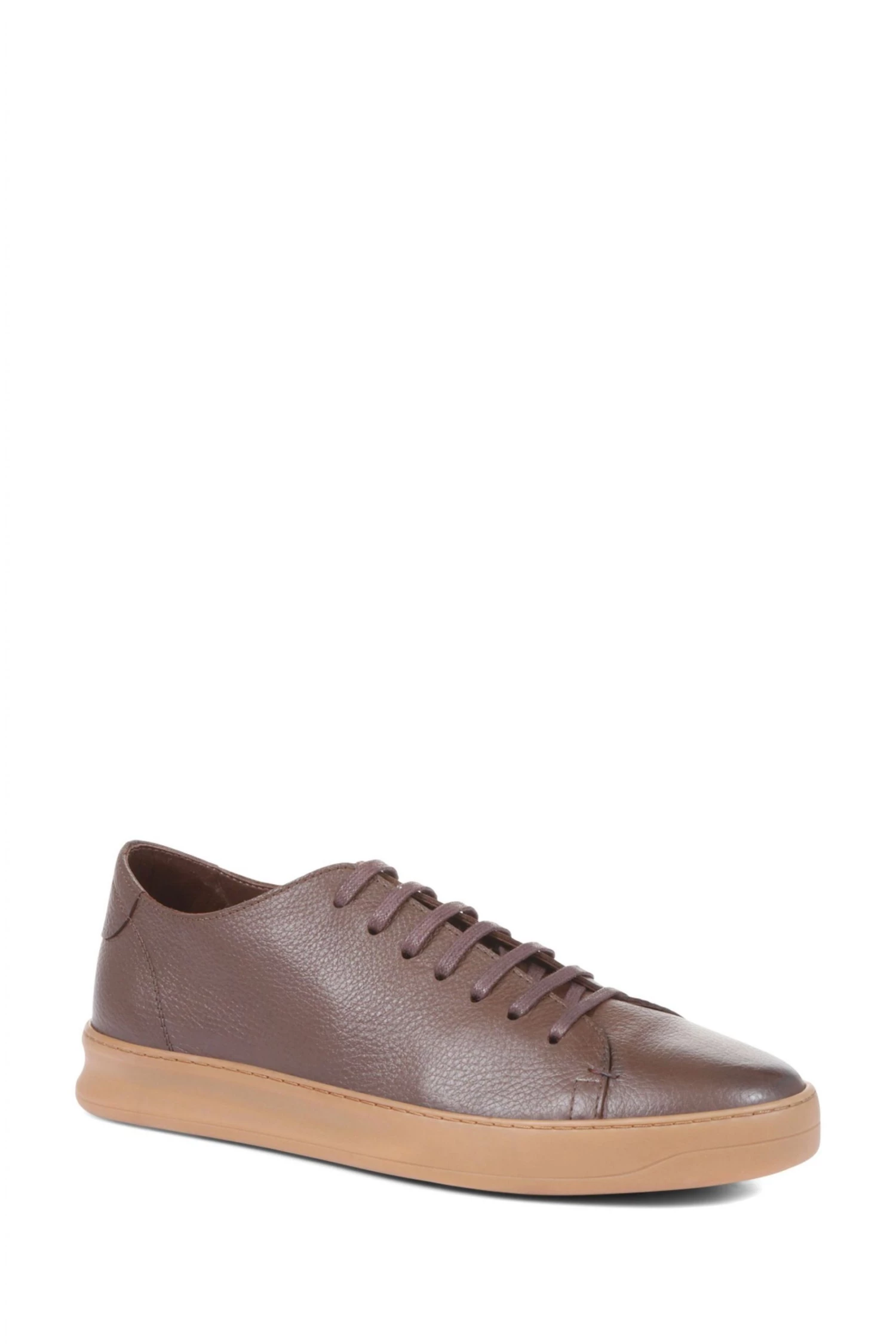 Jones Bootmaker Brown Slater Leather Lace-Up Trainers 2 Jones Bootmaker Brown Slater Leather Lace-Up Trainers - Image 2