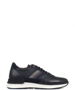 Jones Bootmaker Blue Shenzhen Men's Leather Lace-Up Trainers