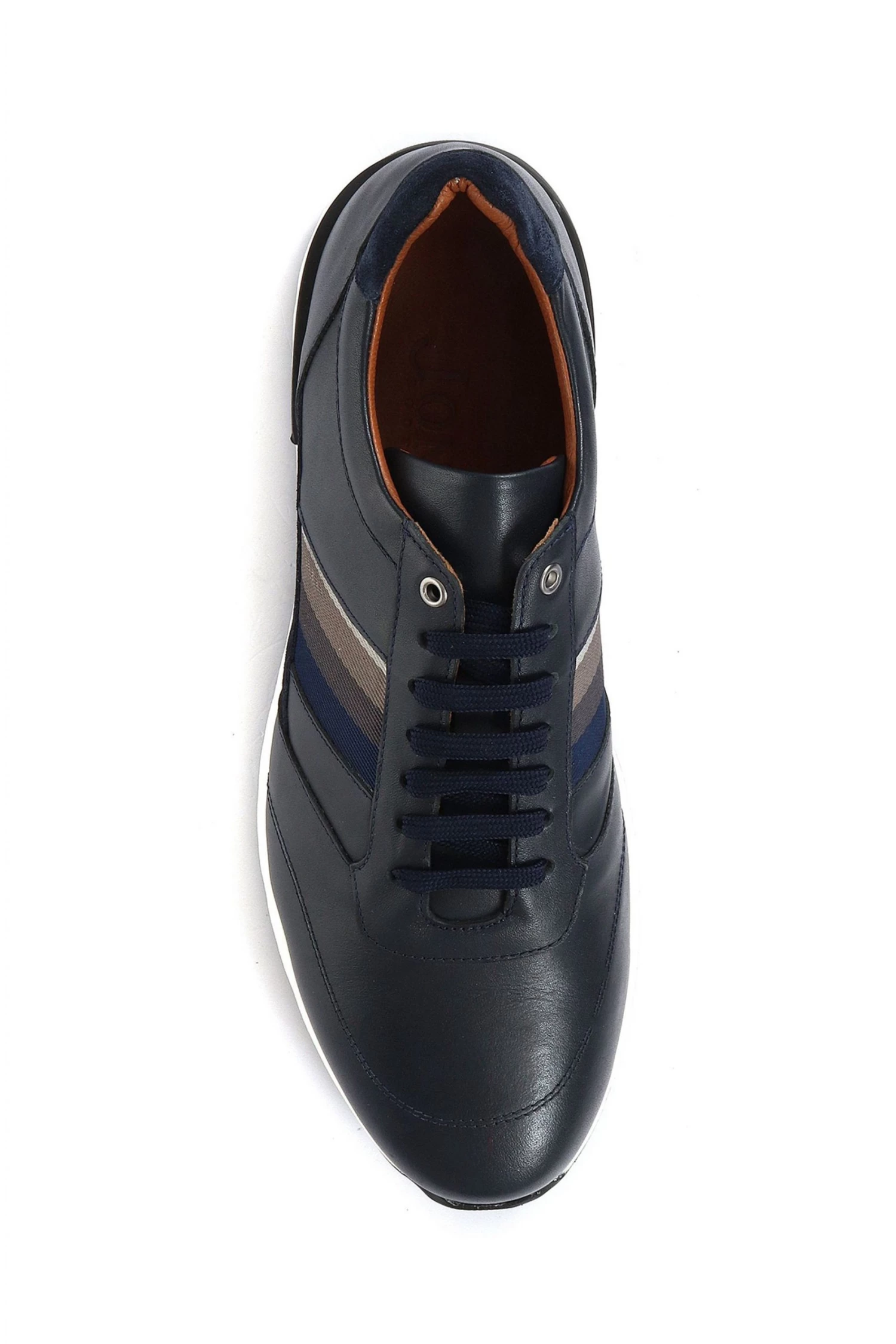 Jones Bootmaker Blue Shenzhen Men's Leather Lace-Up Trainers 4 Jones Bootmaker Blue Shenzhen Men's Leather Lace-Up Trainers - Image 4