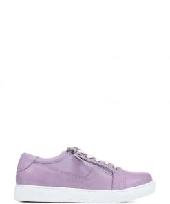 Jones Bootmaker Purple Padova Leather Lace-Up Trainers
