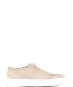 Jones Bootmaker Cream Soren Suede Leather Trainers