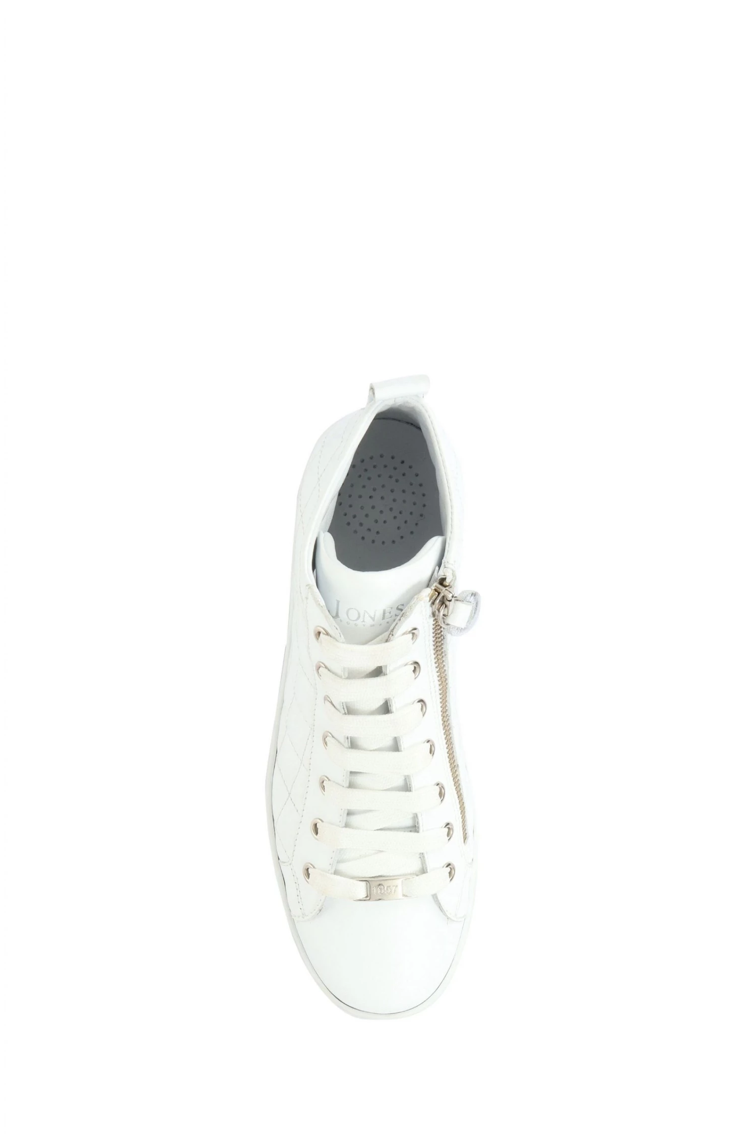 Jones Bootmaker Elenore White Leather Quilted Trainers 4 Jones Bootmaker Elenore White Leather Quilted Trainers - Image 4