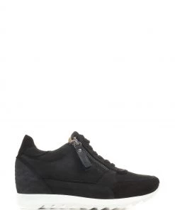 Jones Bootmaker Susetta Black Leather Trainers