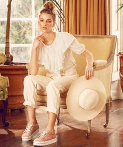 Jones Bootmaker Pink Alisha Leather Lace-Up Trainers