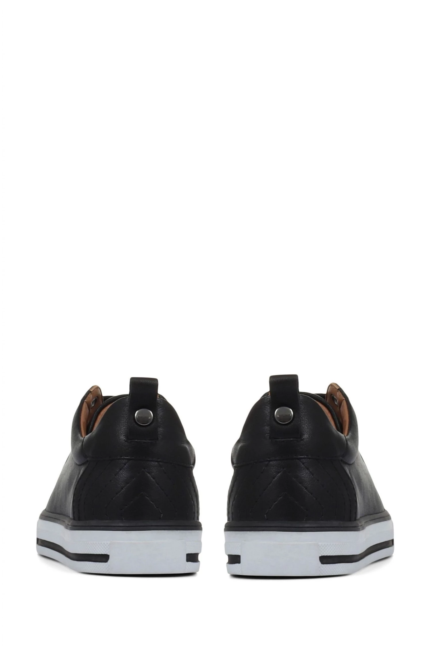 Jones Bootmaker Black Bridget Ladies Leather Lace-Up Trainers 3 Jones Bootmaker Black Bridget Ladies Leather Lace-Up Trainers - Image 3