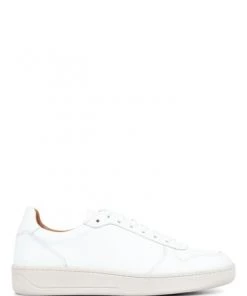Jones Bootmaker Mens White Stone Leather Trainers -Jones Bootmaker Sales unnamed file 2104