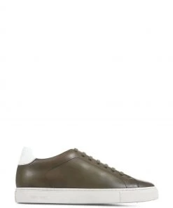 Jones Bootmaker Singapore Green Leather Lace-Up Trainers