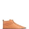 Jones Bootmaker Tan Brown Brompton Leather Ladies High Top Trainers