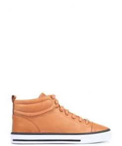 Jones Bootmaker Tan Brown Brompton Leather Ladies High Top Trainers -Jones Bootmaker Sales unnamed file 2140