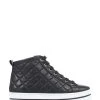 Jones Bootmaker Elenore Black Leather Quilted Trainers