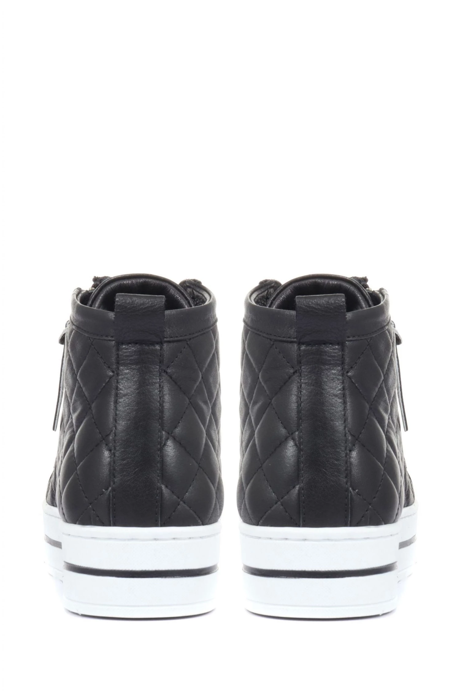 Jones Bootmaker Elenore Black Leather Quilted Trainers 3 Jones Bootmaker Elenore Black Leather Quilted Trainers - Image 3