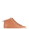 Jones Bootmaker Natural Elenore Leather Quilted Trainers