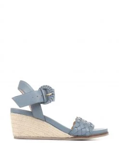 Jones Bootmaker Ladies Blue Luana Leather Wedge Sandals